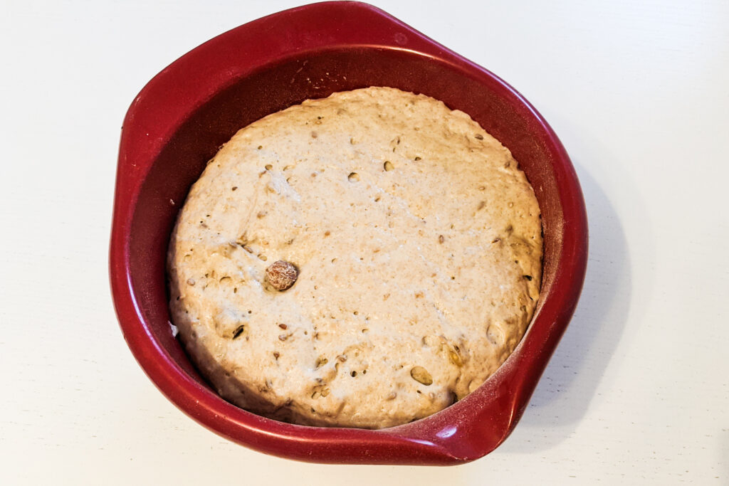 Dinkel-Roggen-Brot Hefeteig in Schüssel