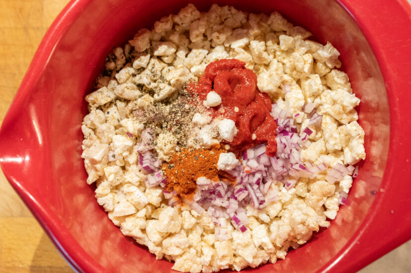 VEGANES ZWIEBELMETT AUS REISWAFFELN - improplant